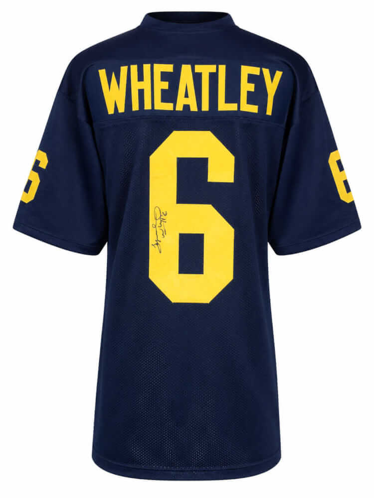 Tyrone Wheatley Signed Navy Custom College Football Jersey