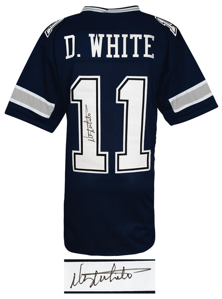 Danny White Signed Navy Custom Football Jersey