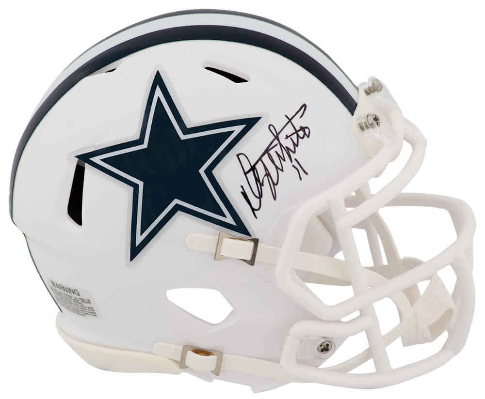 Danny White Signed Dallas Cowboys 2022 Alternate White Riddell Speed Mini Helmet