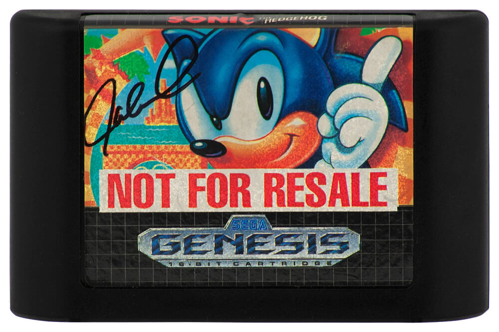 Jaleel White Signed Sonic The Headgehog Sega Genesis Video Game Cartridge