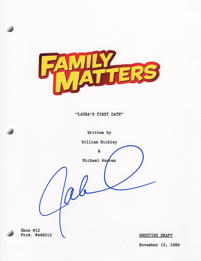 Jaleel White Signed Family Matters 'Laura's First Date' Season 1 Episode #12 Script Cover Sheet