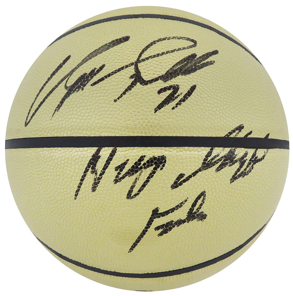 Dominique Wilkins Signed Wilson Gold NBA Basketball w/Human Highlight Film