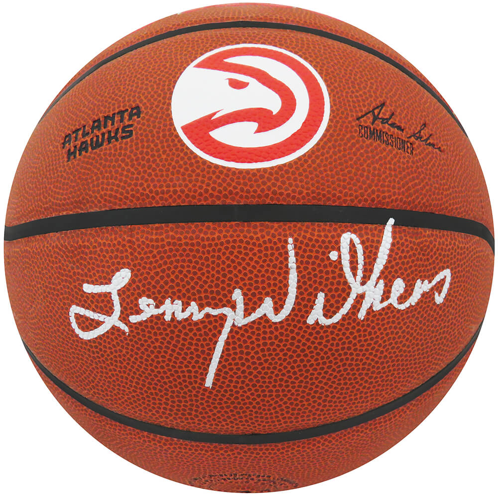 Lenny Wilkens Signed Wilson Atlanta Hawks Logo NBA Basketball