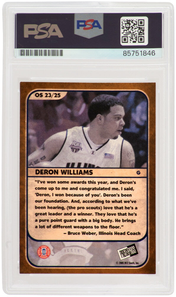 Deron Williams Signed Illinois 2005 Press Pass Old School Rookie Basketball Card #23 - (PSA Encapsulated)