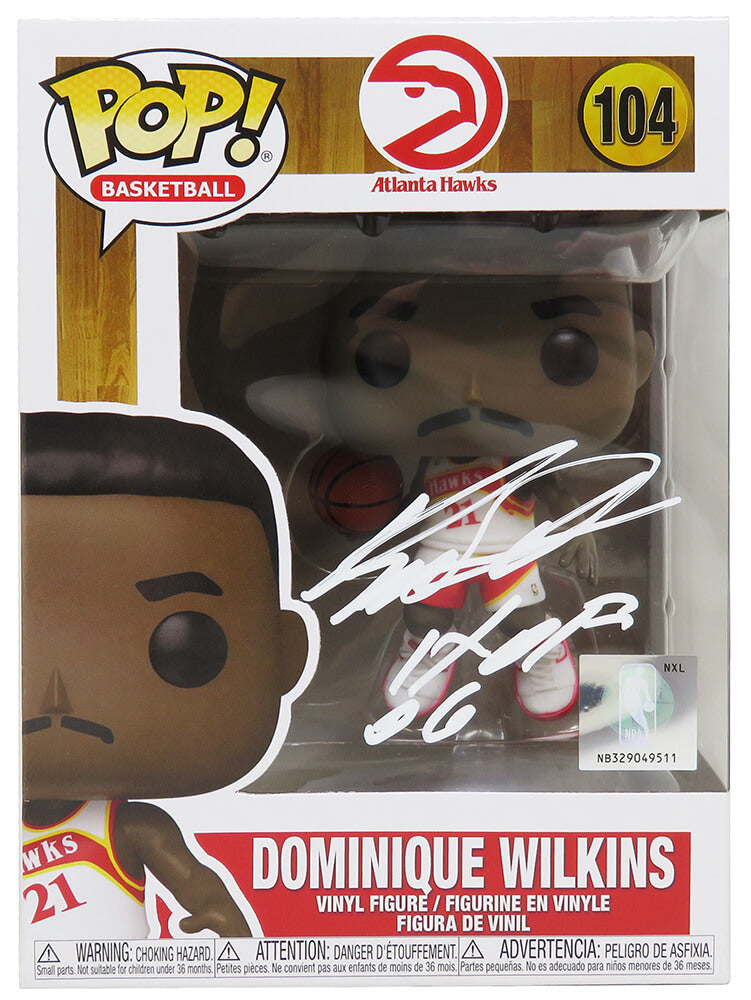 Dominique Wilkins Signed Atlanta Hawks NBA Funko Pop Doll #104 w/HOF'06