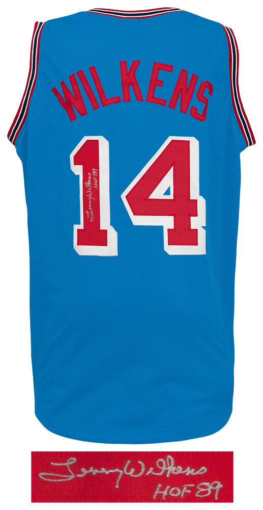 Lenny Wilkens Signed Blue Throwback Custom Basketball Jersey w/HOF'89