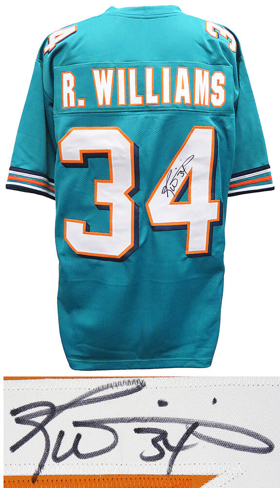 Ricky Williams Signed Teal Custom Football Jersey