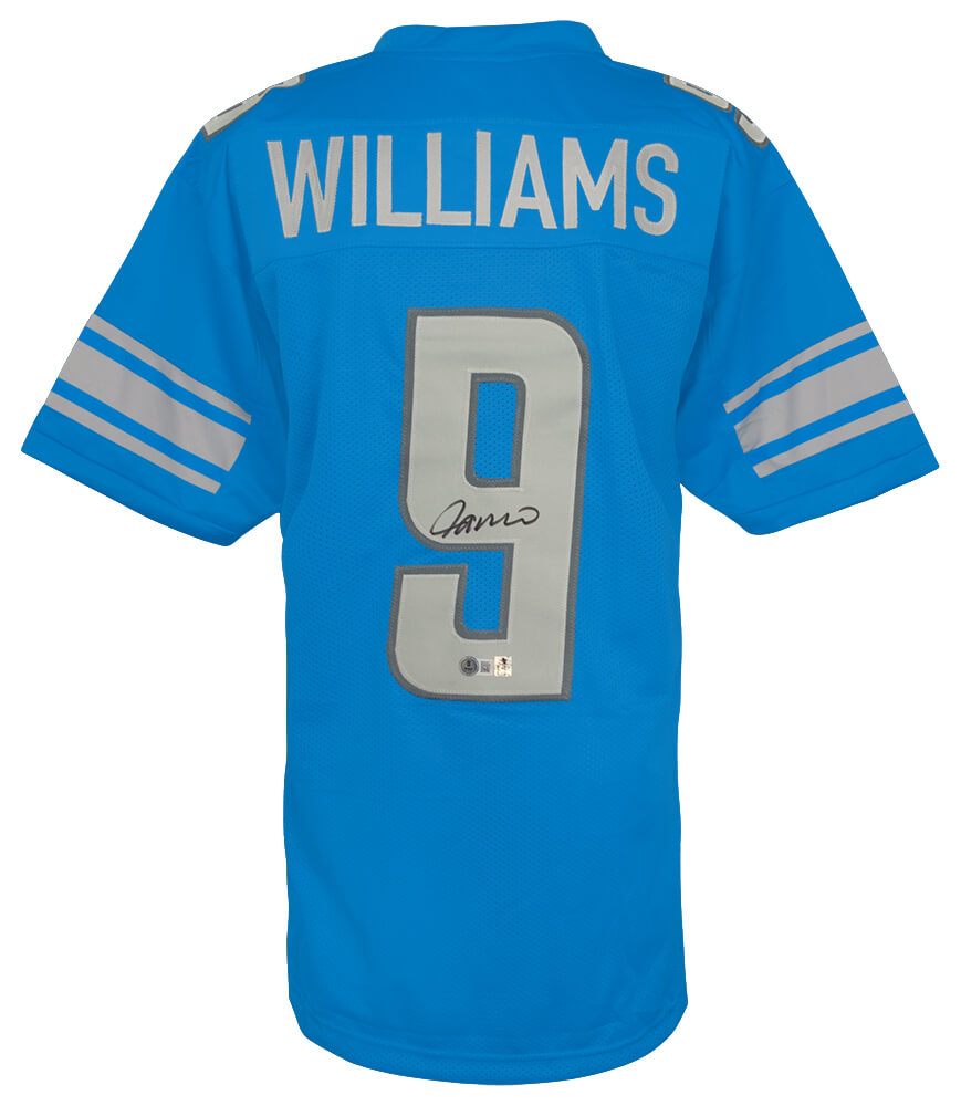 Jameson Williams Signed Blue Custom Football Jersey - (Beckett)