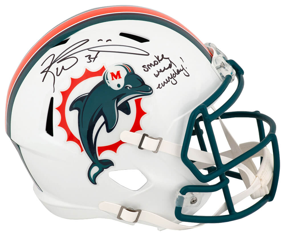 Ricky Williams Signed Miami Dolphins Throwback Riddell Full Size Speed Replica Helmet w/Smoke Weed Everyday
