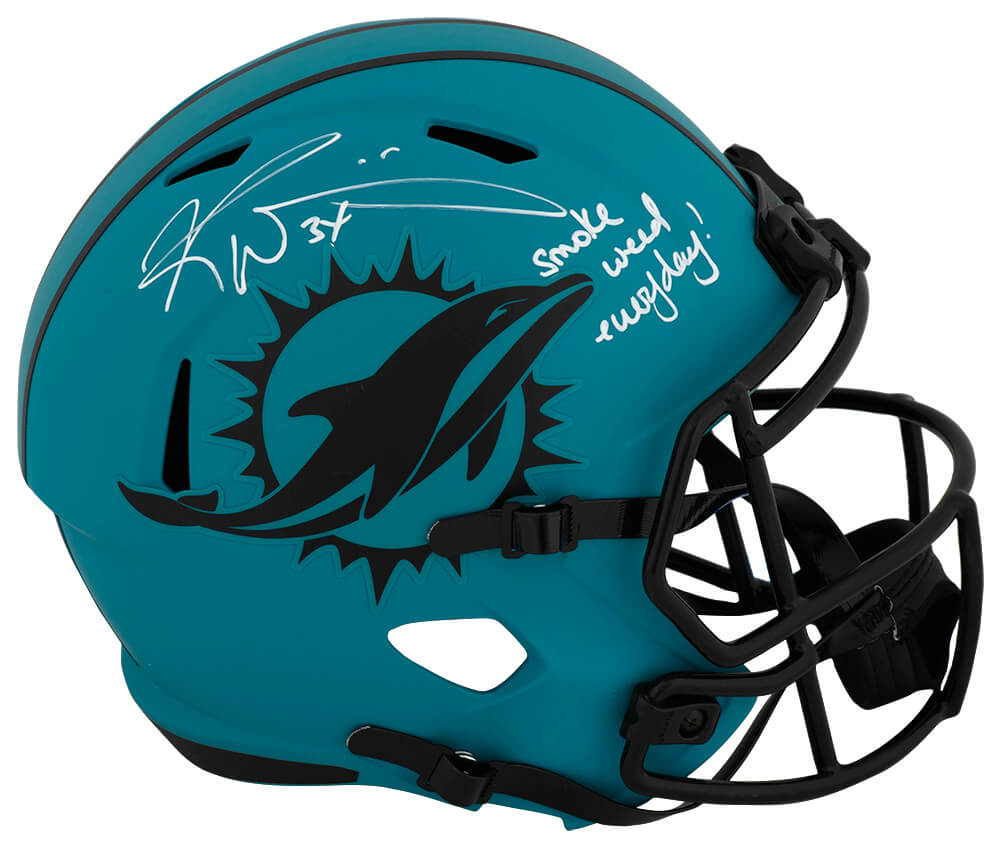 Ricky Williams Signed Miami Dolphins RAVE Riddell Full Size Speed Replica Helmet w/Smoke Weed Everyday