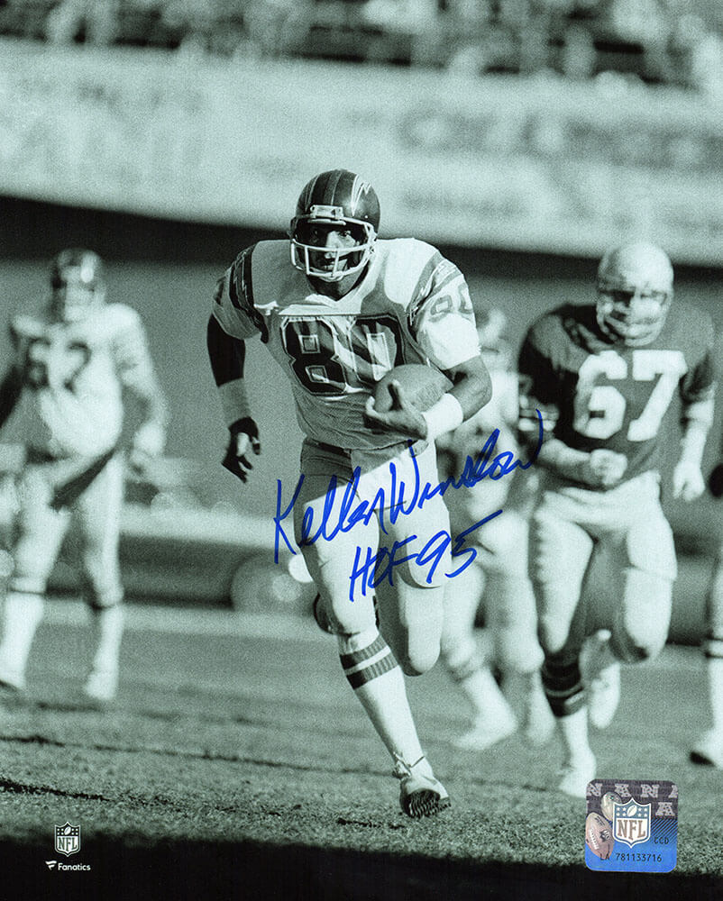 Kellen Winslow Signed Chargers Action B&W 8x10 Photo w/HOF'95