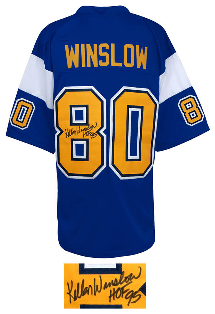 Kellen Winslow Signed Dark Blue Throwback Custom Football Jersey w/HOF'95