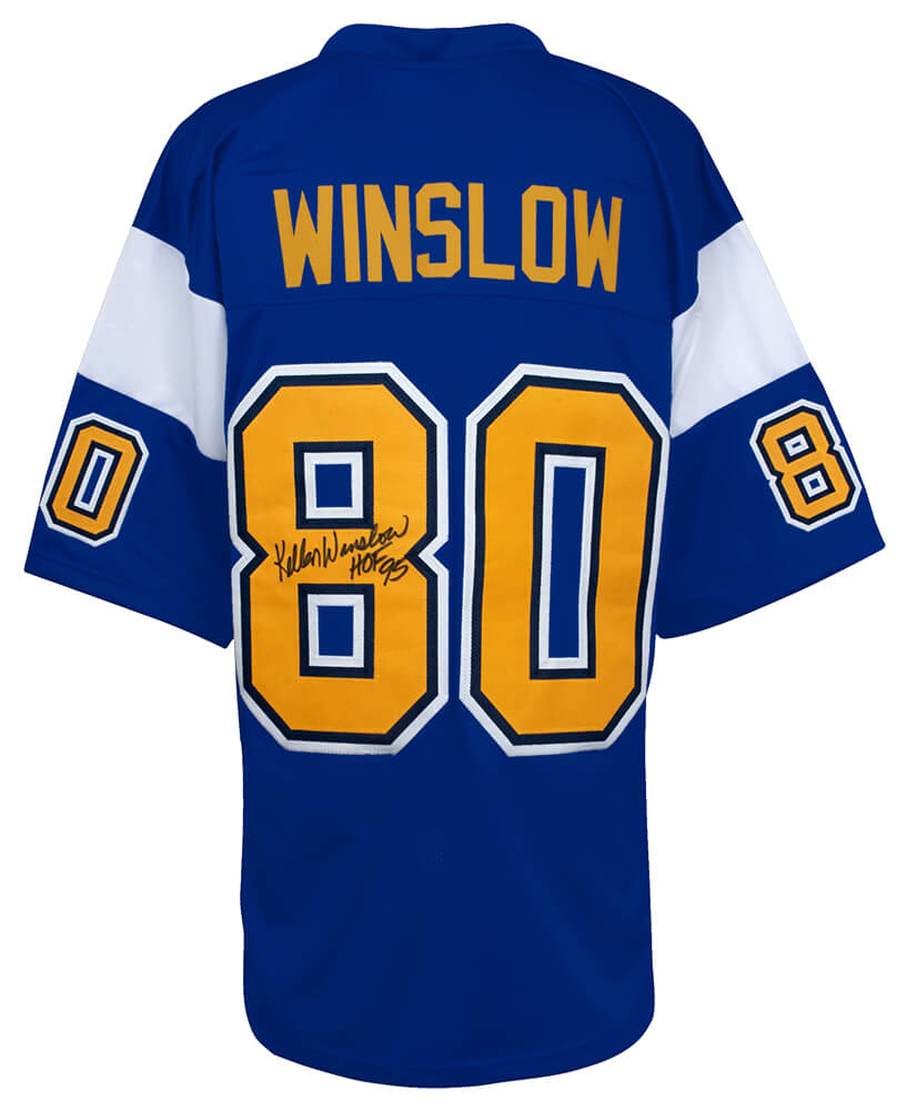 Kellen Winslow Signed Dark Blue Throwback Custom Football Jersey w/HOF'95