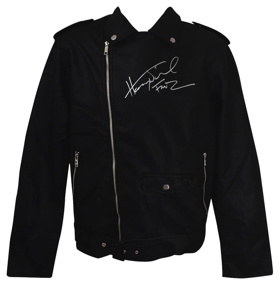 Henry Winkler Signed WULFUL Men's Faux Bomber Leather Motorcycle Biker Jacket w/Fonz