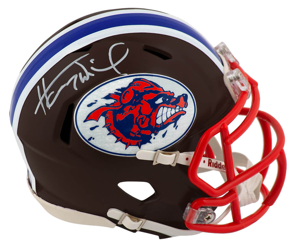 Henry Winkler Signed The Waterboy Mud Dogs Brown Custom Mini Helmet