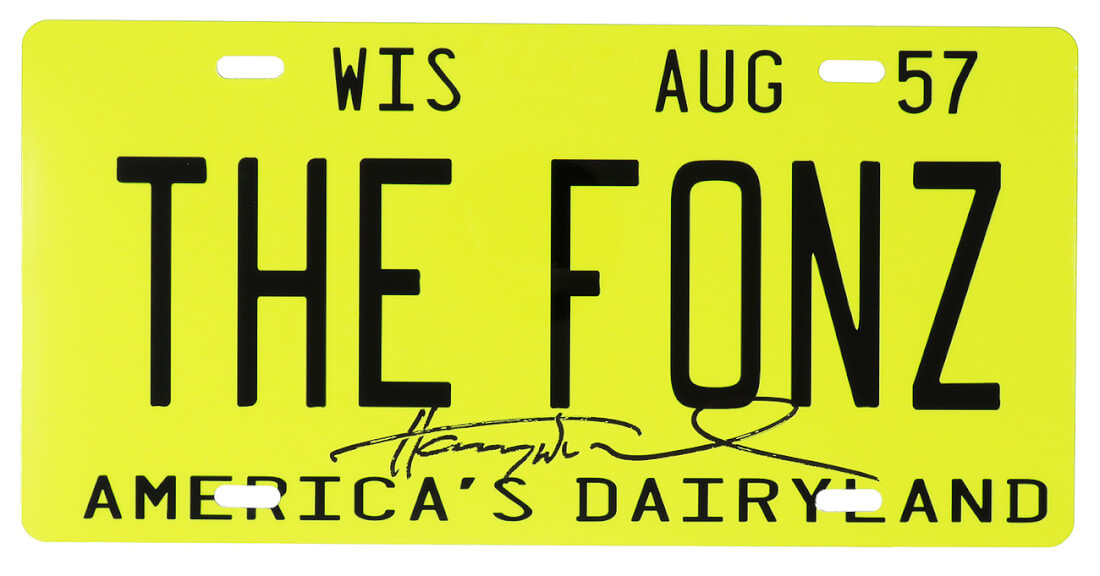 Henry Winkler Signed The Fonz Wisconsin Yellow License Plate
