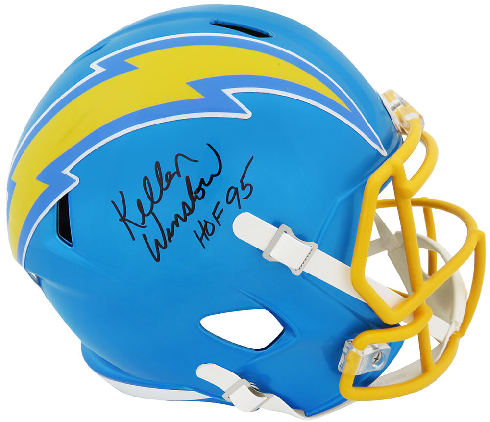 Kellen Winslow Signed Chargers FLASH Riddell Full Size Speed Replica Helmet w/HOF'95