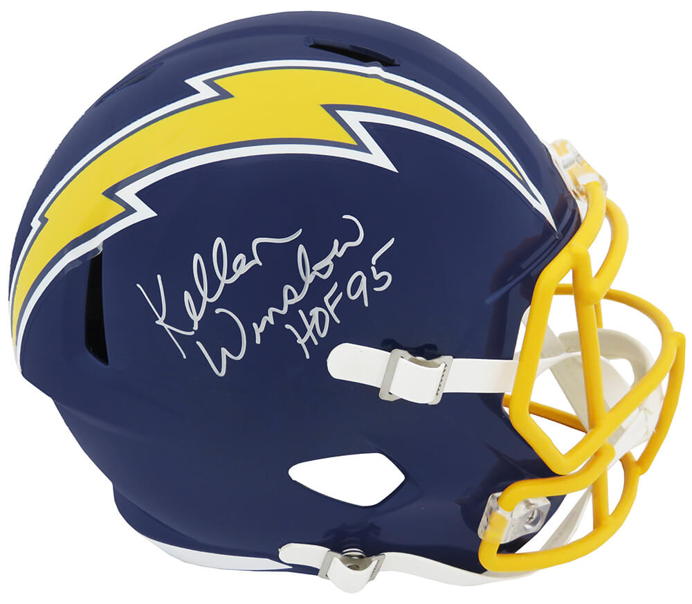 Kellen Winslow Signed Chargers Navy Throwback Riddell Full Size Speed Replica Helmet w/HOF'95
