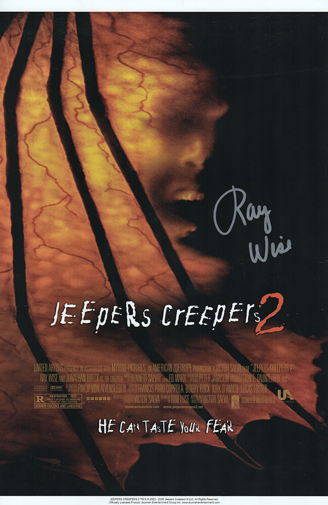 Ray Wise Signed Jeepers Creepers 2 11x17 Movie Poster