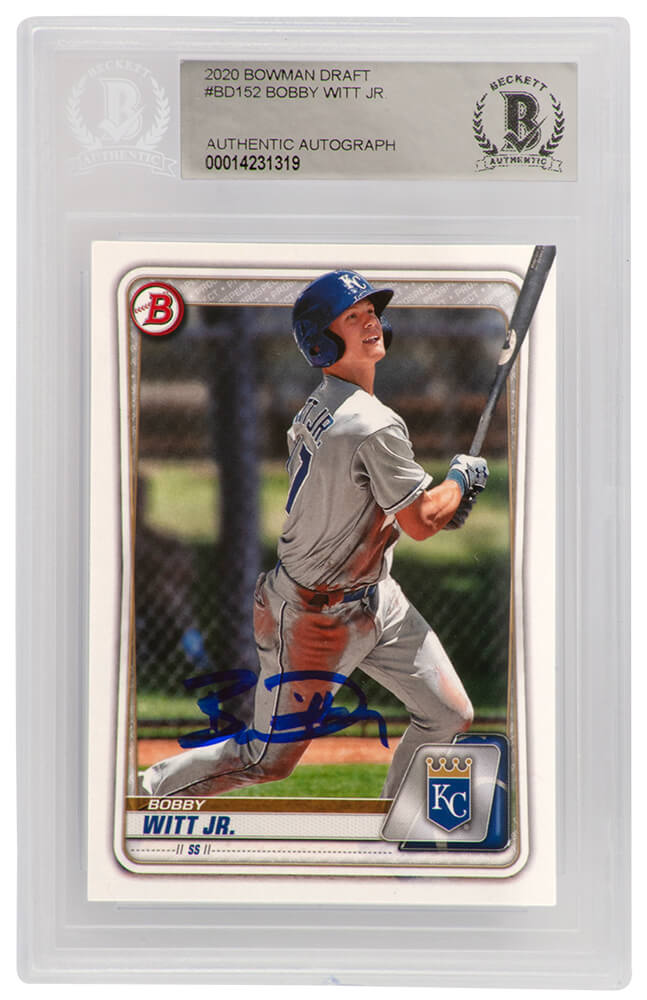 Bobby Witt Jr. Signed Kansas City Royals 2020 Bowman Draft Rookie Baseball Card #BD-152 - (Beckett Encapsulated)