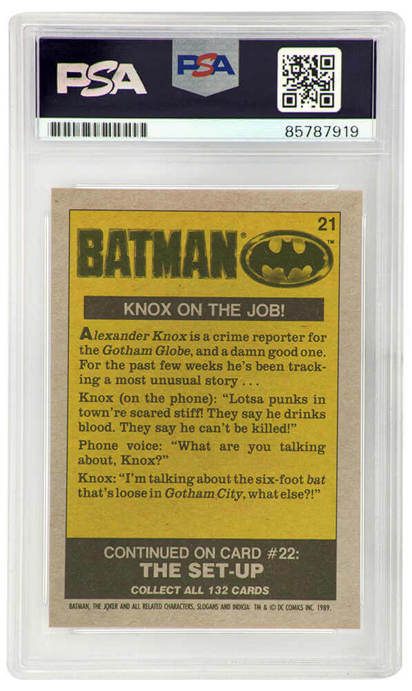 Robert Wuhl Signed 1989 Topps Batman Knox On The Job Trading Card #21 - (PSA Encapsulated)
