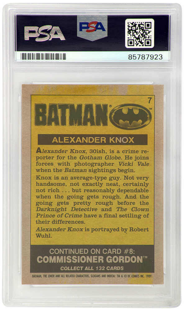 Robert Wuhl Signed 1989 Topps Batman Alexander Knox Trading Card #7 - (PSA Encapsulated)