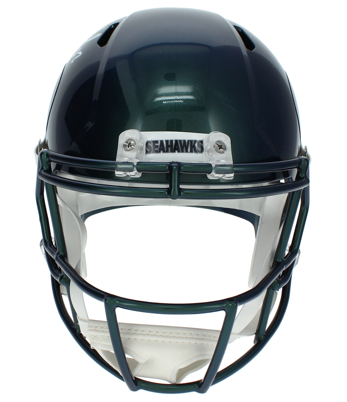 Rashid Shaheed Autographed Seattle Seahawks Green Chrome Rivalries Speed Full Size Helmet Beckett Witnessed