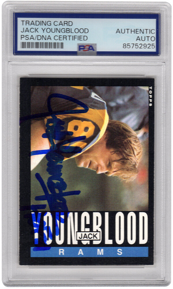 Jack Youngblood Signed Rams 1985 Topps Football Card #88 w/HF'01 - (PSA Encapsulated)
