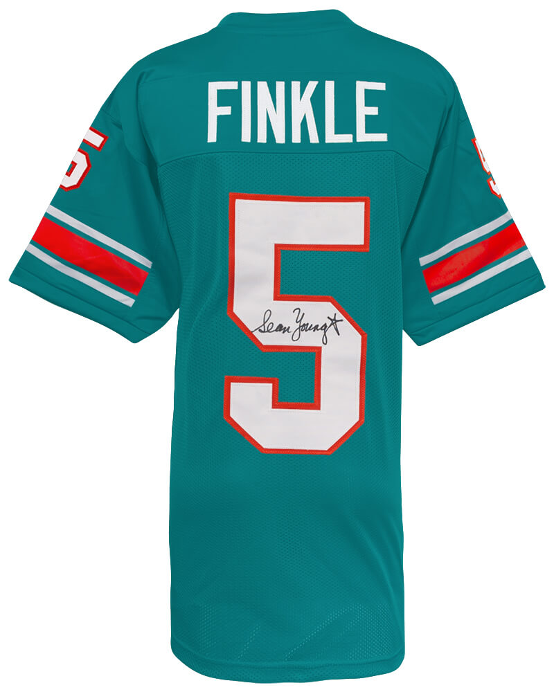 Sean Young Signed Teal Custom Ray Finkle Football Jersey
