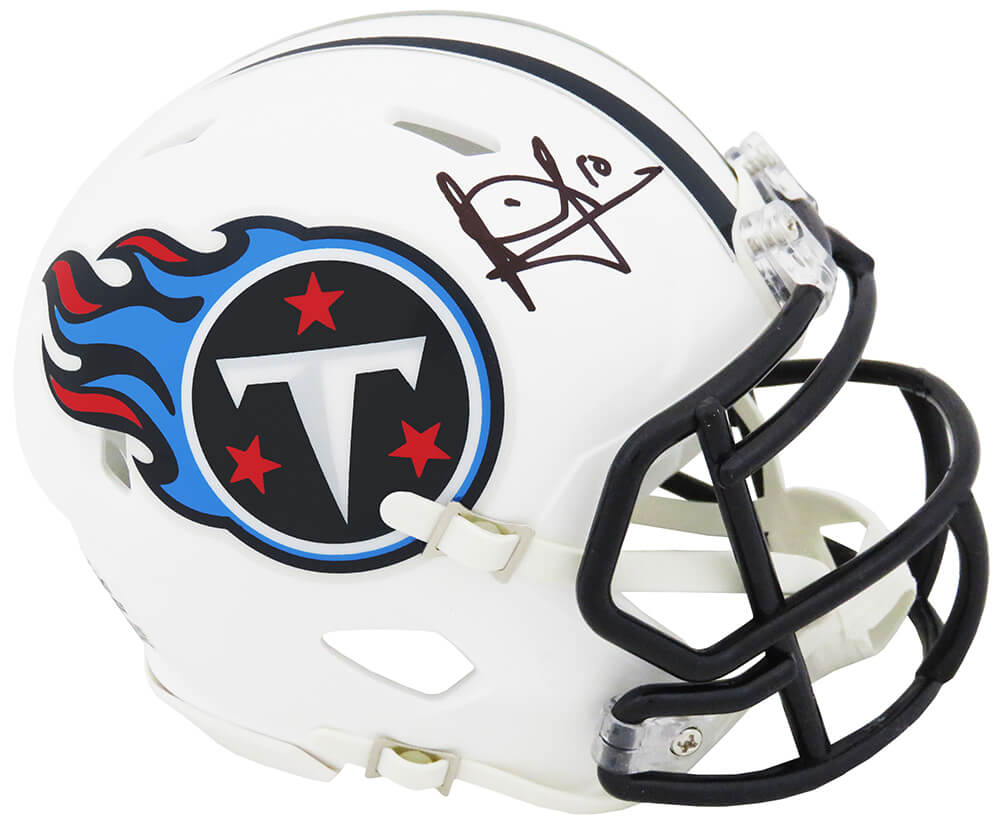 Vince Young Signed Tennessee Titans Throwback White Riddell Speed Mini Helmet
