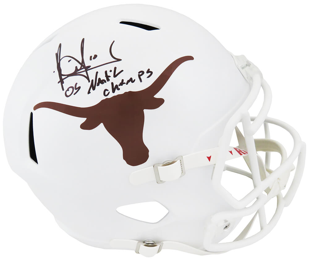 Vince Young Signed Texas Longhorns Riddell Full Size Speed Replica Helmet w/05 Nat'l Champs