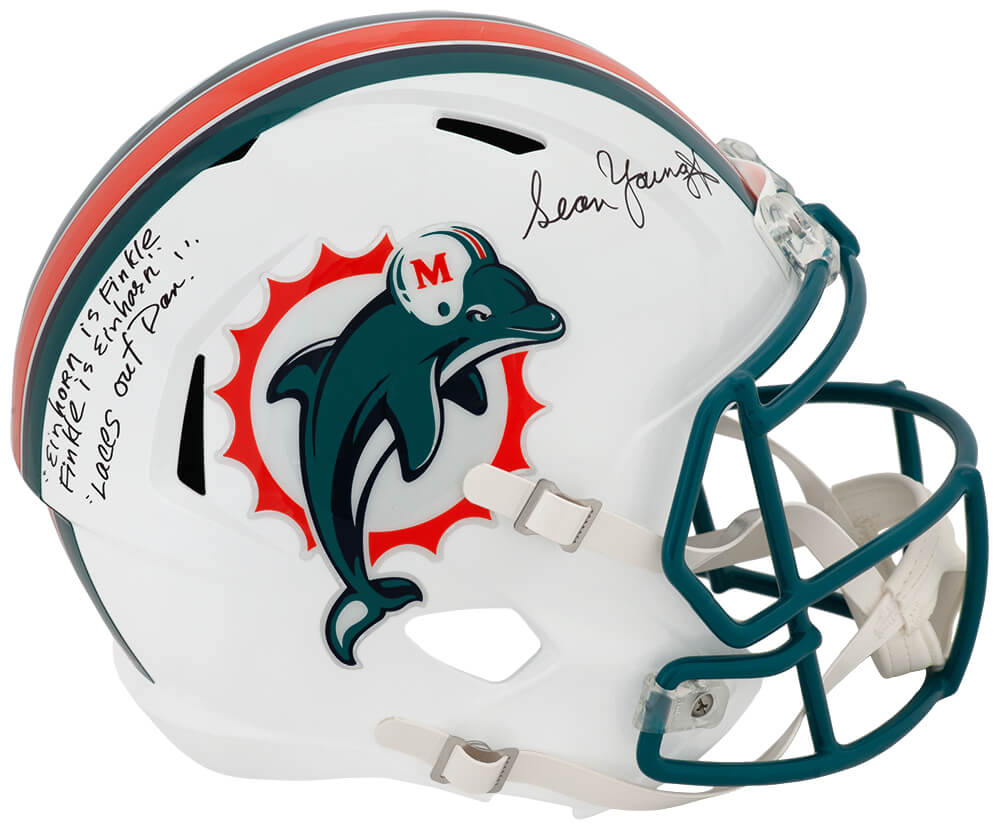Sean Young Signed Miami Dolphins Riddell Full Size Speed Replica Helmet w/Laces Out, Dan & Quote