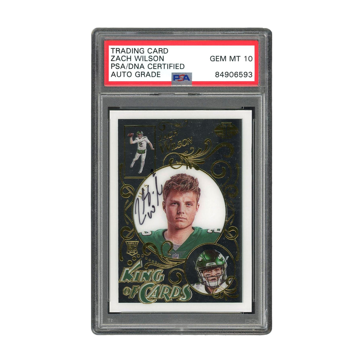 Zach Wilson Signed Authentic Gem Mint 10 PSA/DNA NY Jets NFL Panini