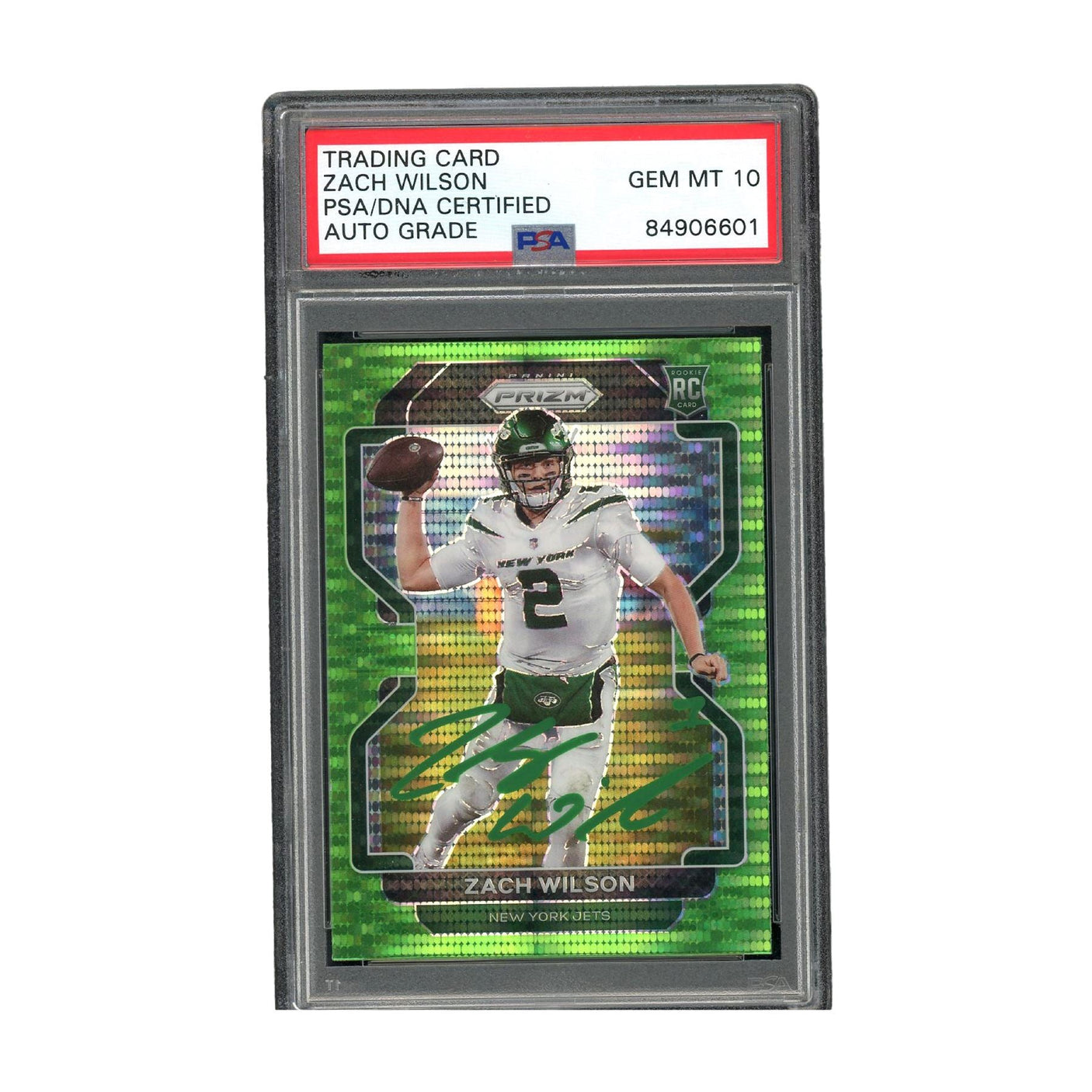 Zach Wilson Signed Authentic PSA/DNA Prizm NY Jets NFL Gem Mint 10 Auto