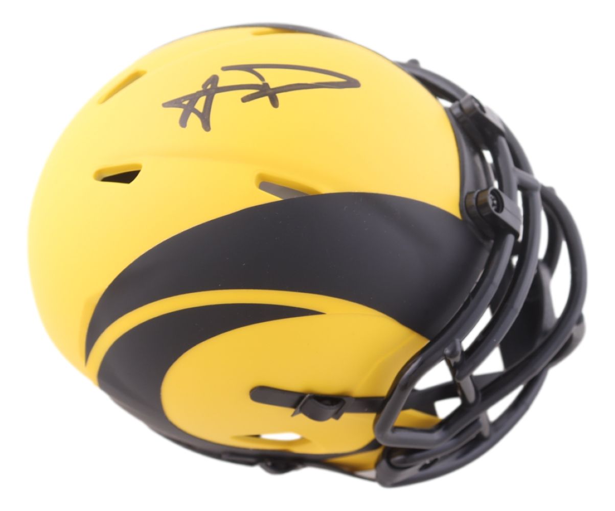 Aaron Donald Signed Los Angeles Rams Rave Mini Speed Helmet BAS
