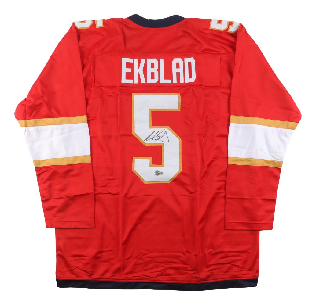 Aaron Ekblad Florida Signed Red Hockey Jersey BAS