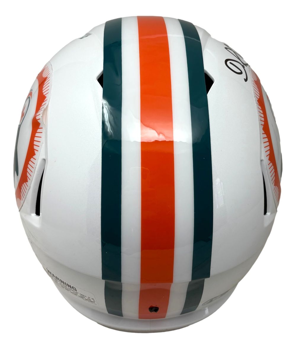 De'Von Achane Signed Miami Dolphins Full Size T/B Replica Speed Helmet BAS