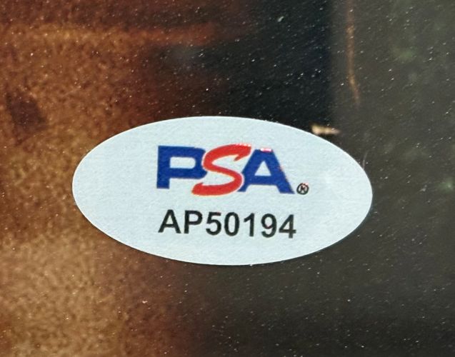 An oval PSA sticker with blue and red letters appears above code AP50194 on this Sports Integrity Adam Sandler Signed Framed 11x14 The Waterboy Photo.