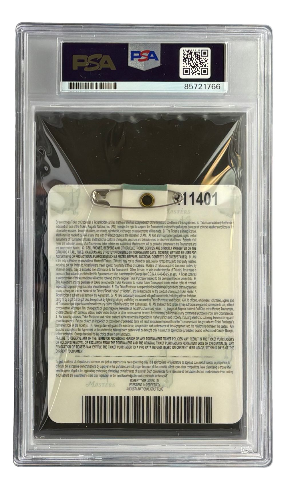 Adam Scott Signed 2013 Masters Augusta National Ticket PSA/DNA