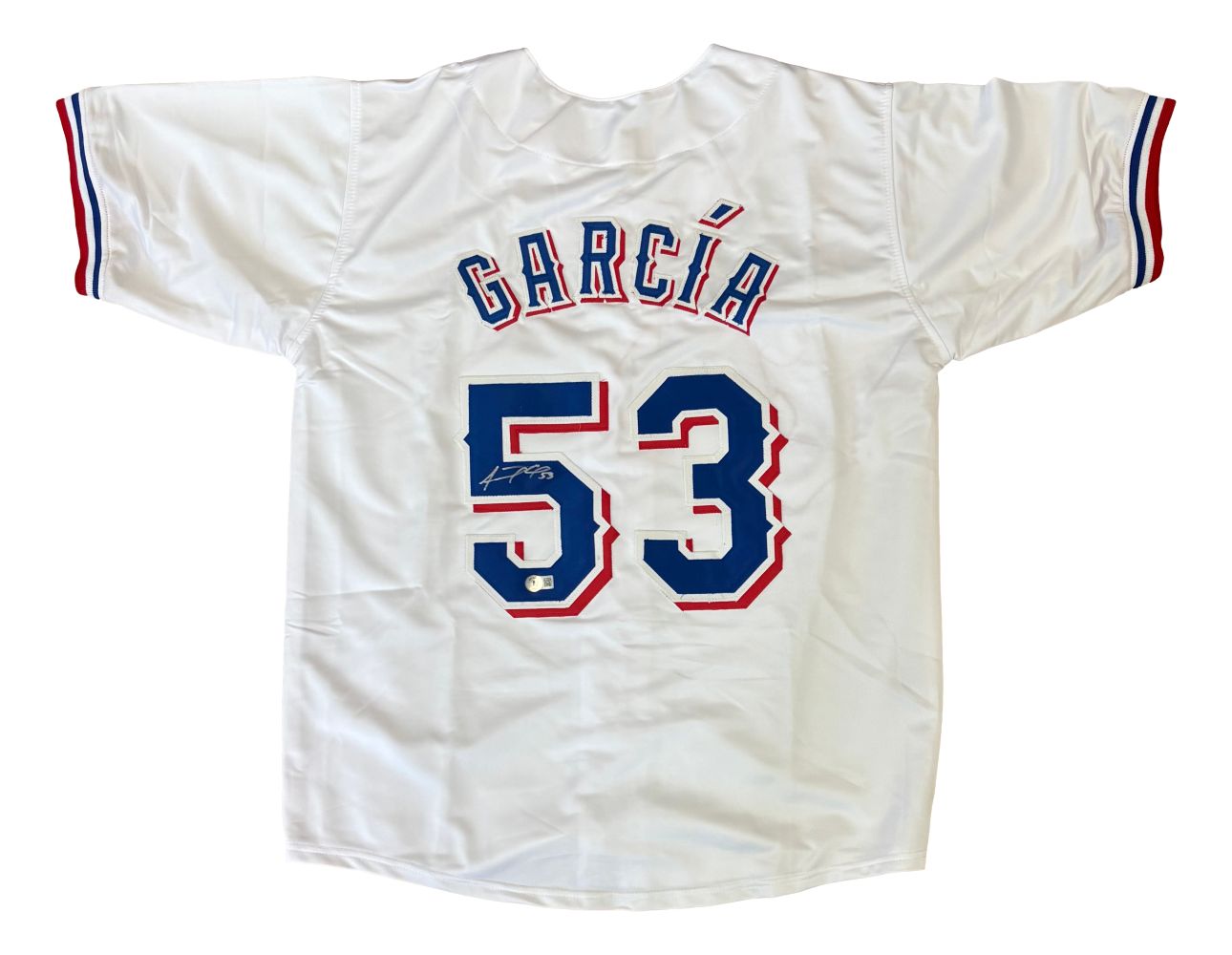 Adolis Garcia Texas Signed White Baseball Jersey BAS