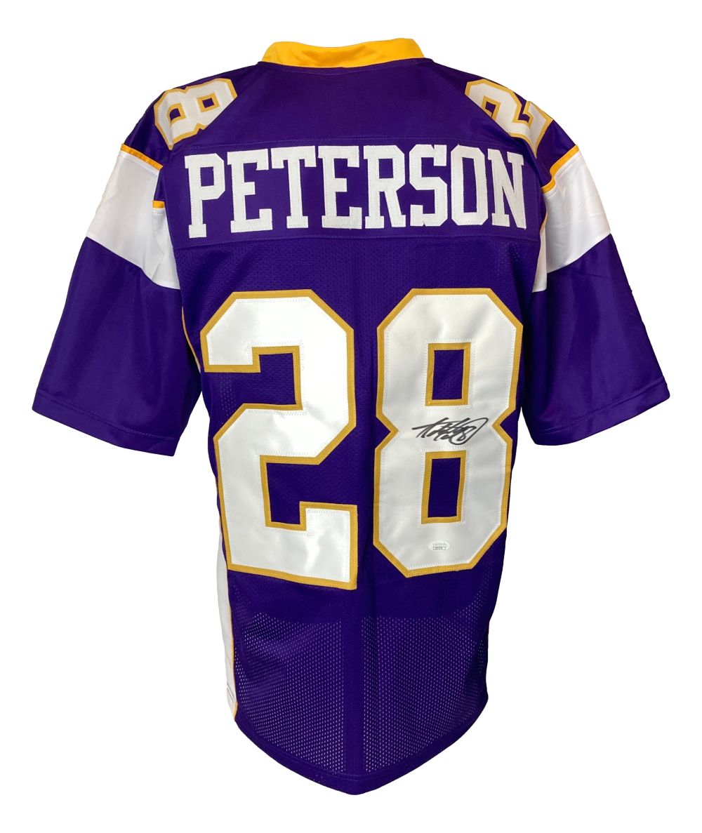 Adrian Peterson Minnesota Signed Purple Football Jersey JSA