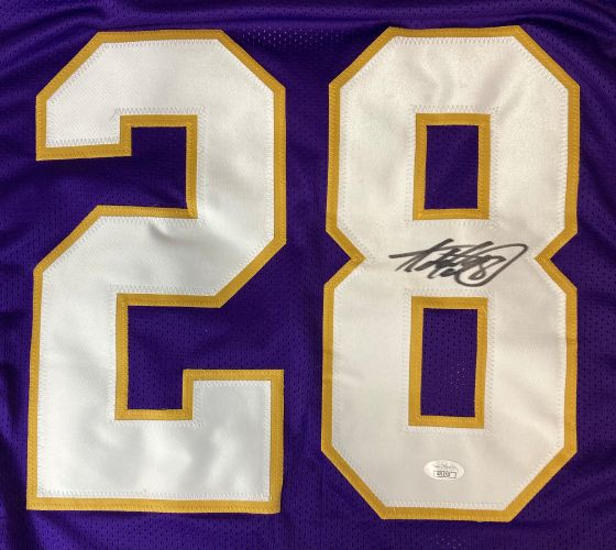 Adrian Peterson Minnesota Signed Purple Football Jersey JSA