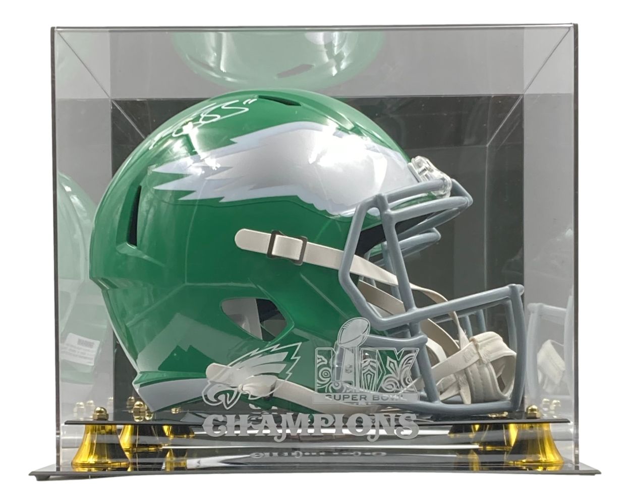 AJ Brown Signed Eagles FS Kelly Green Replica Helmet BAS w/ Super Bowl 59 LIX Case