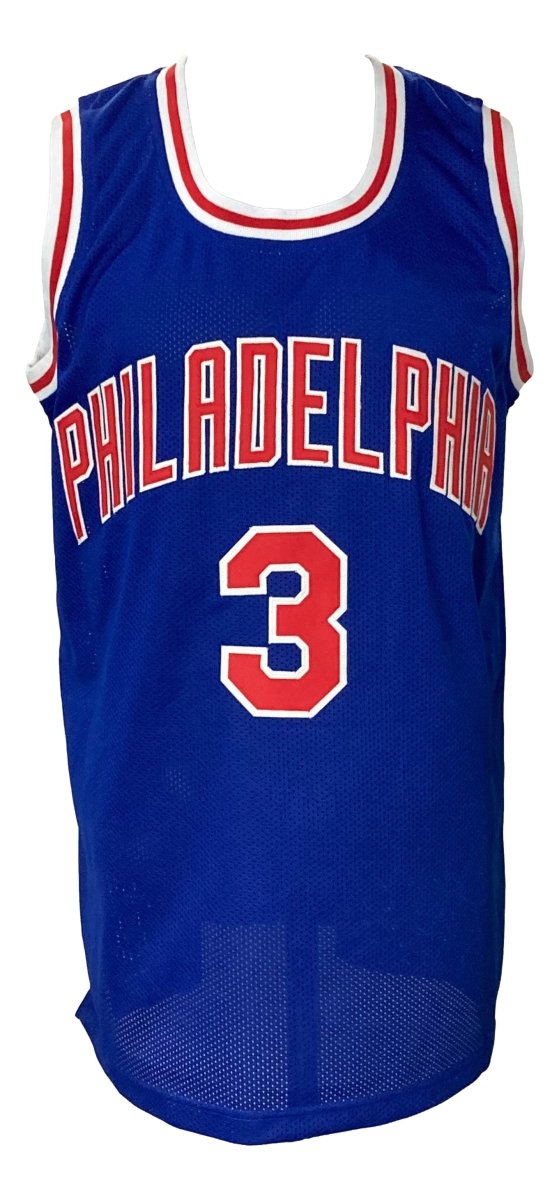 Allen Iverson Signed Custom Blue Pro - Style Basketball Jersey JSA ITP - Sports Integrity