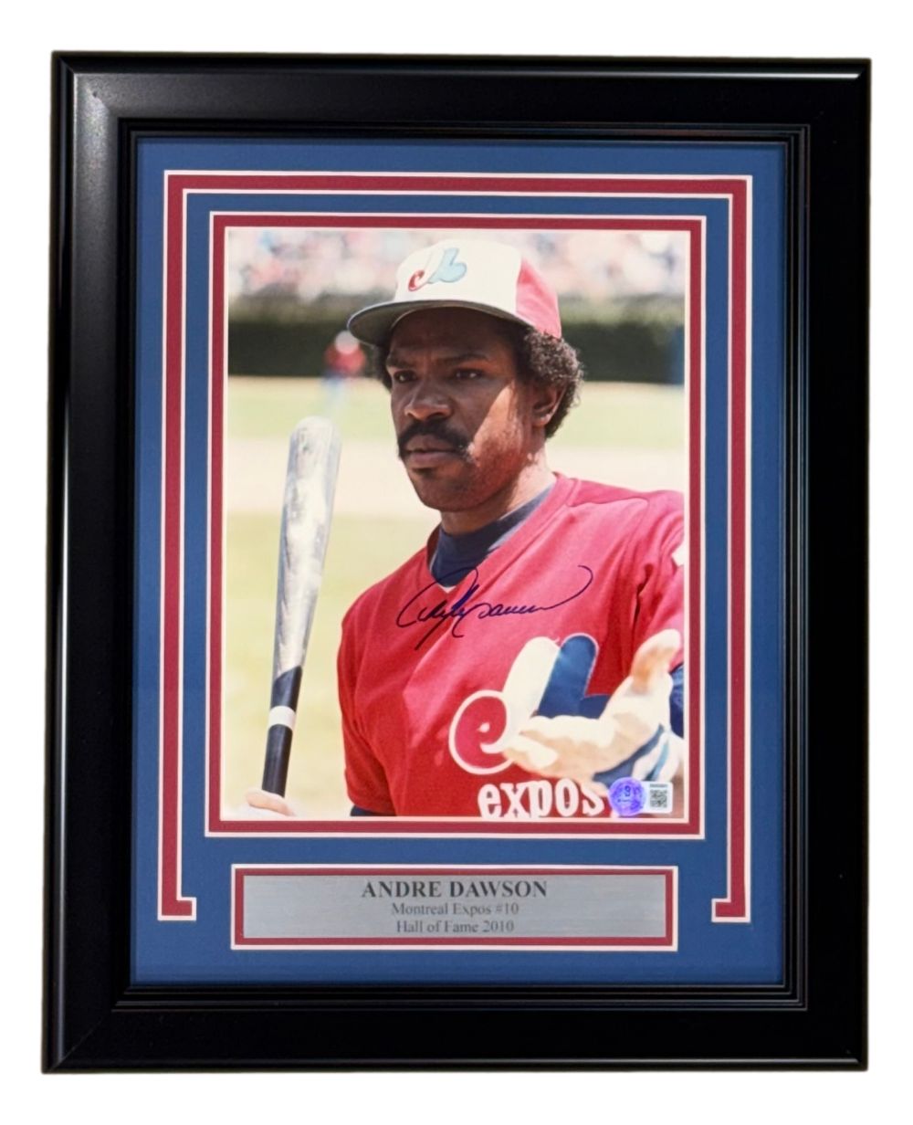 Andre Dawson Signed Framed 8x10 Montreal Expos Photo 2 BAS