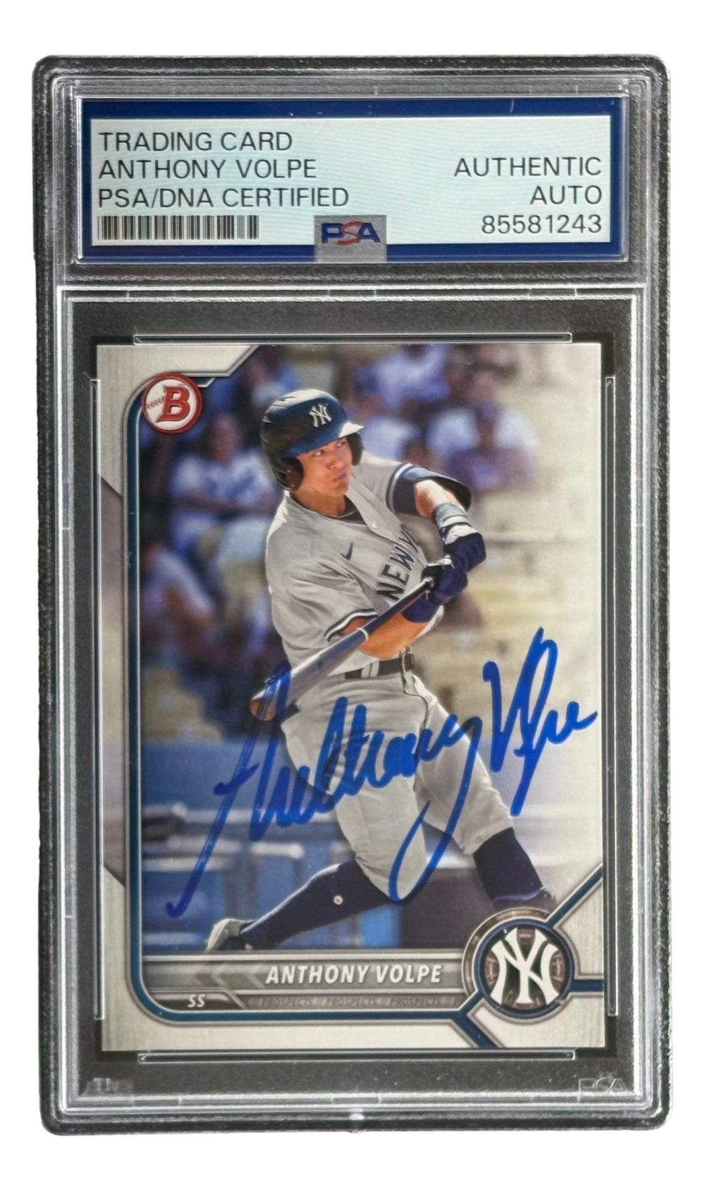 Anthony Volpe Signed 2022 Bowman #BD-68 New York Yankees Rookie Card PSA