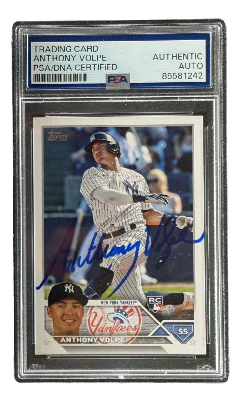 Anthony Volpe Signed 2023 Topps #460 New York Yankees Rookie Card PSA