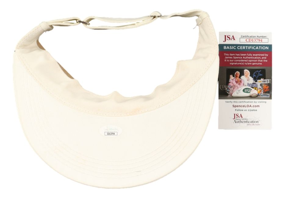 Arnold Palmer Signed Perennial Ryegrass Visor JSA