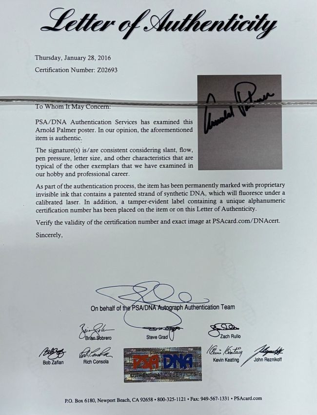 Arnold Palmer Signed Framed 1960 US Open Driving The Green Litho PSA/DNA LOA