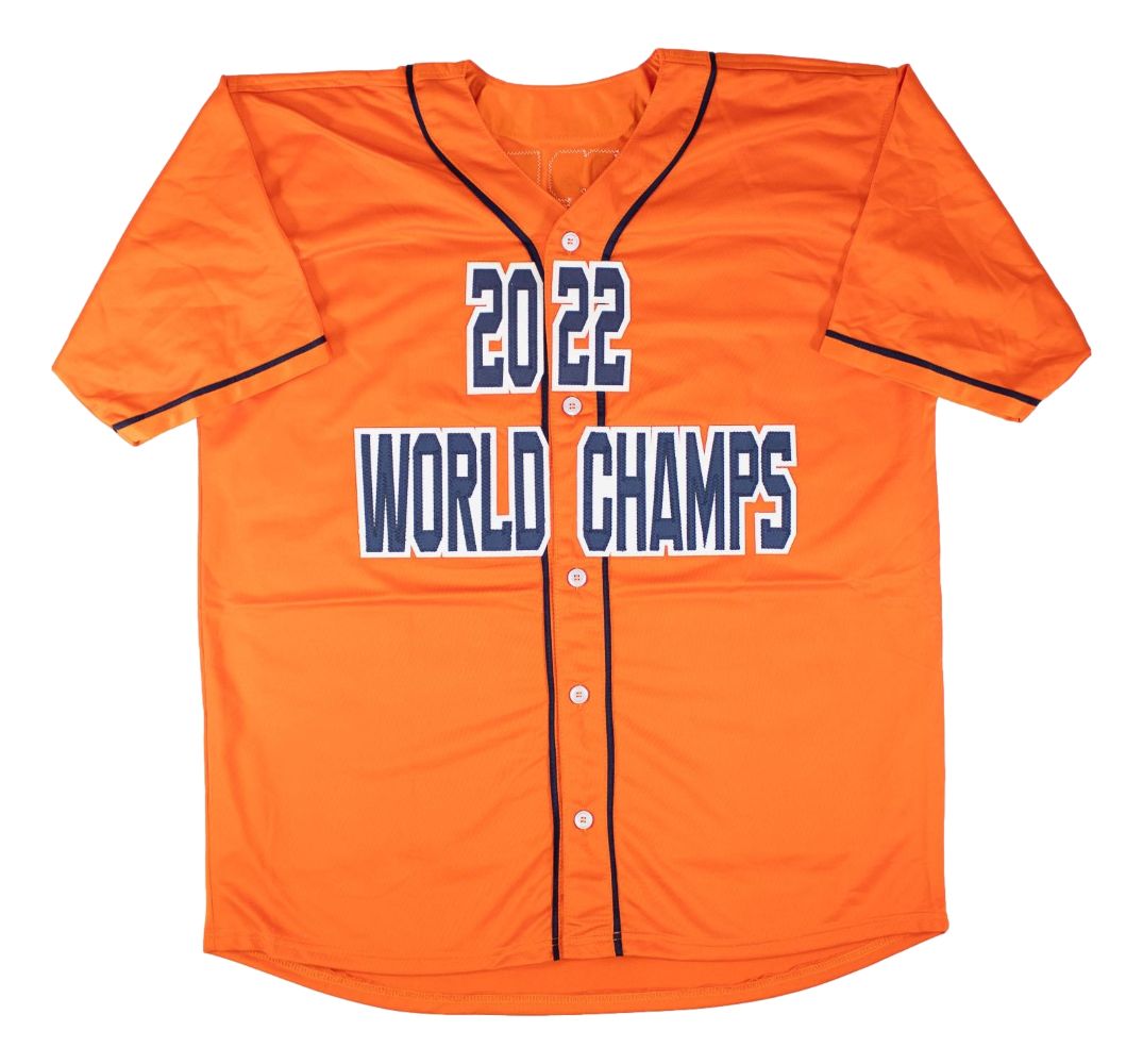 Javier Abreu Montero Pressly Houston Signed Orange 2022 WS No Hitter Jersey BAS